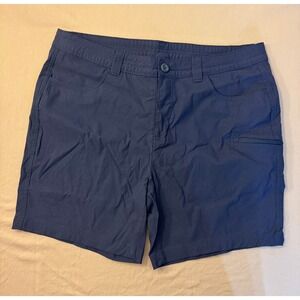 Eddie Bauer Womens Navy Blue Cargo Hiking Outdoor Shorts Size 16 Nylon Gorpcore